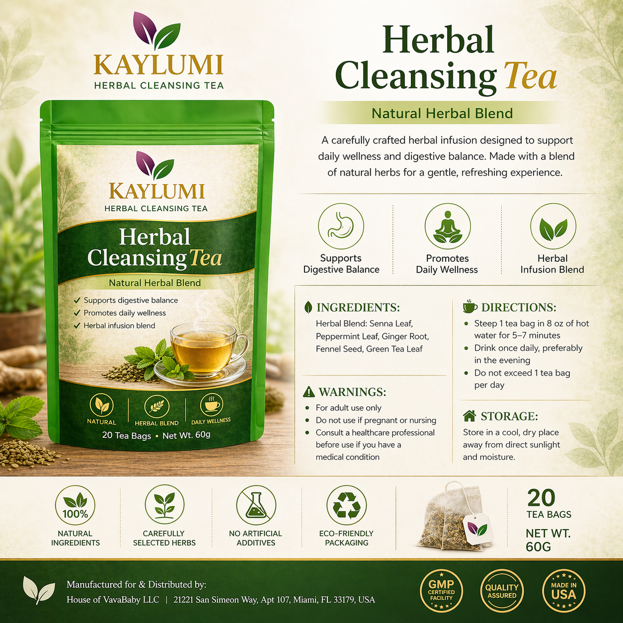 Kaylumi detox tea. (Thé pou kase vant)