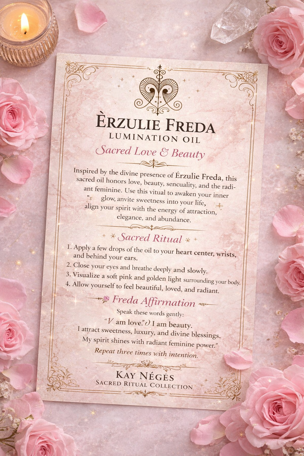 ÈRZULIE FREDA LUMINATION OIL Sacred Love & Beauty Ritual Oil 250ML