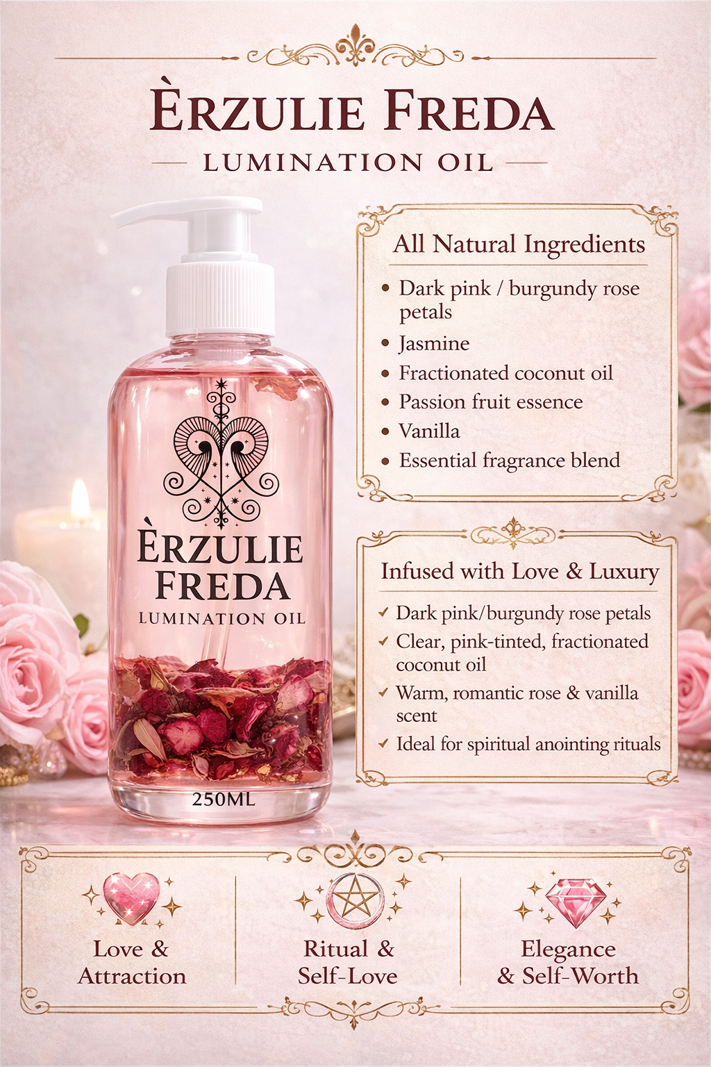 ÈRZULIE FREDA LUMINATION OIL Sacred Love & Beauty Ritual Oil 250ML