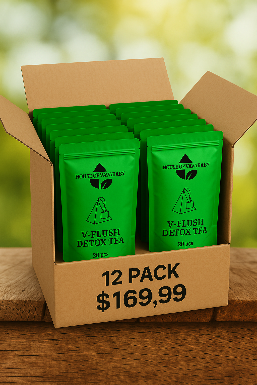 V-flush detox 12 packs box.                   (boite douzaine)